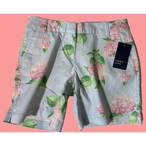 Crown & Ivy Women's 7" Caroline Shorts Blue Toile Womens Size 4 NWT New